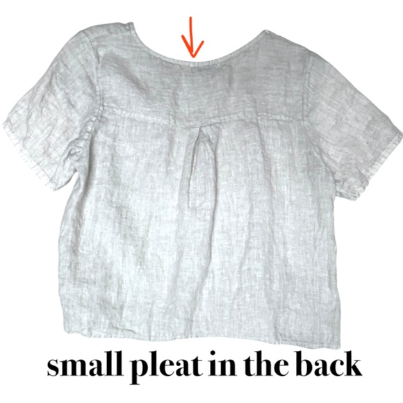 top S/M linen tee TERZO MILLENNIO pullover short sleeve - Picture 5 of 9